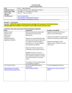 Curriculum Map American Government Unit: Unit 6 &ndash; Judicial