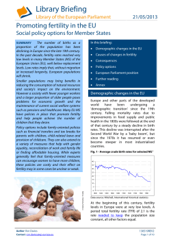 Promoting fertility in the EU: social policy