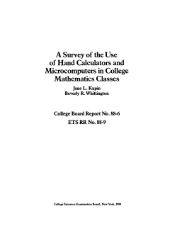 A Survey of the Use of Hand Calculators and Microcomputers in
