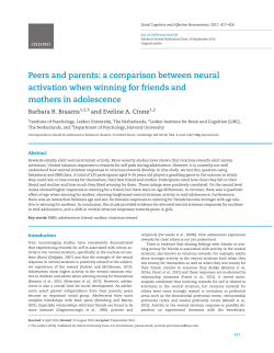 Peers and parents: a comparison between neural