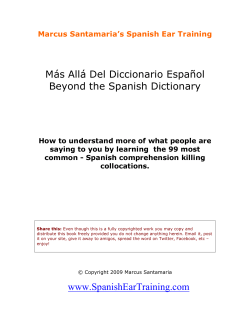 Spanish beyond the dictionary