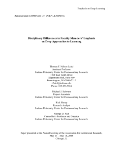 Disciplinary Differences in Faculty Members` Emphasis on Deep