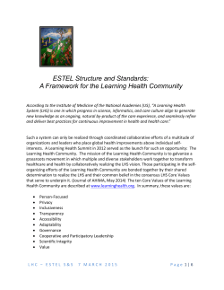 ESTEL Framework - Learning Health Community