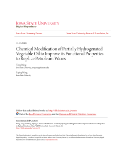 Chemical Modification of Partially Hydrogenated Vegetable Oil to