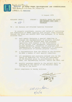 Projects under the Sixth and Seventh OECF Loan Packages.