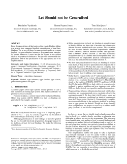 Let Should not be Generalised