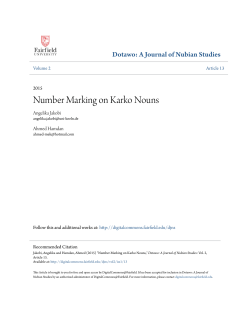 Number Marking on Karko Nouns