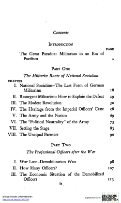 The Great Paradox: Militarism in an Era of Pacifism i I. National