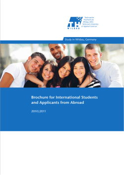 Brochure for International Students and Applicants from