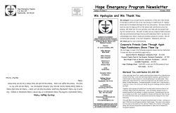 Hope Newsletter 2015 - Hope Emergency Program