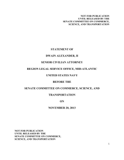 statement of dwain alexander, ii senior civilian attorney region legal