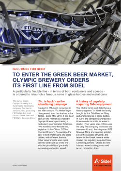 to enter the greek beer market, olympic brewery orders its first