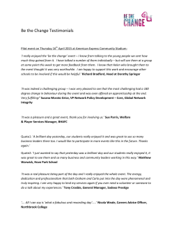 Be the Change Testimonials