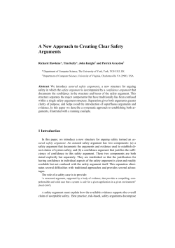 A New Approach to Creating Clear Safety Arguments