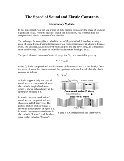 The Speed of Sound and Elastic Constants