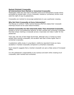 Marked (Painted) Crosswalks All Intersections Have Marked or