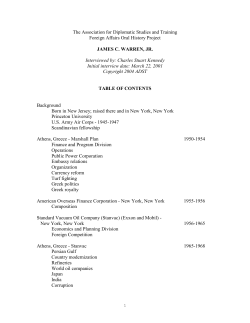 JAMES C. WARREN, JR. - Association for Diplomatic Studies and