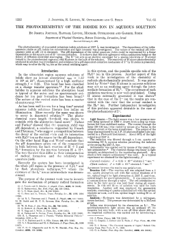 the photochemistry of the iodide iok ik aqueous solution