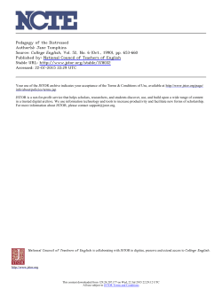 Pedagogy of the Distressed Author(s): Jane Tompkins Source