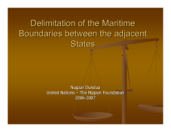 Delimitation of the Maritime Boundaries between the adjacent States