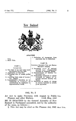 6 GEO VI 1942 No 2 Finance