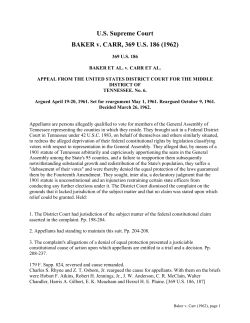 Baker v. Carr - Constitutional Law Reporter
