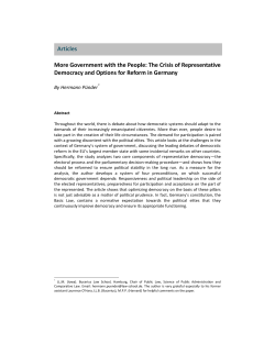 More Government with the People: The Crisis of Representative