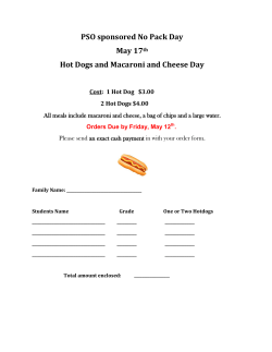 PSO No Pack Hot Dog Day