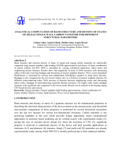 Analytical computation of band structure and density of states of zigzag