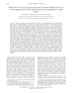 Differential Control of Glucocorticoid Receptor Hormone