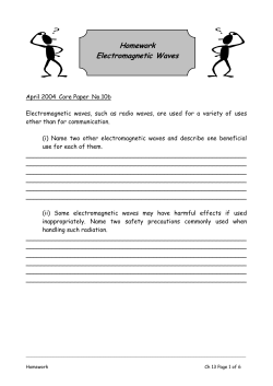 Homework Electromagnetic Waves