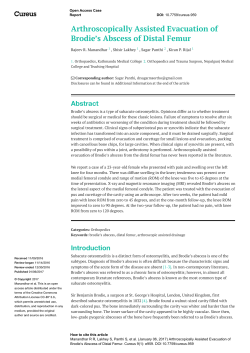 Arthroscopically Assisted Evacuation of Brodie`s Abscess