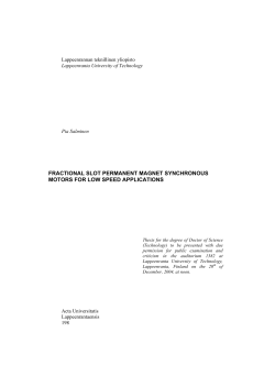fractional slot permanent magnet synchronous motors for low speed