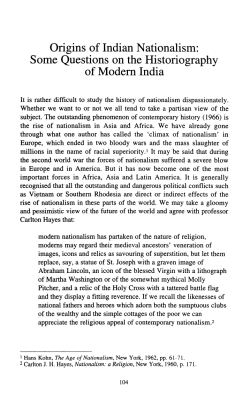 Origins of Indian Nationalism