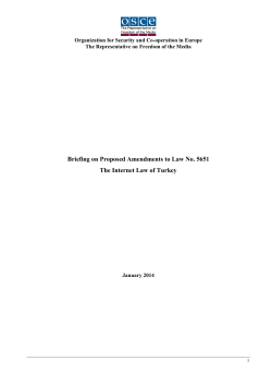 Briefing on Proposed Amendments to Law No. 5651 The Internet