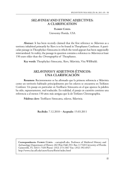 SKLAVINIAI AND ETHNIC ADjECTIVES