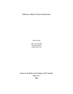 Outline for a History of Science Measurement