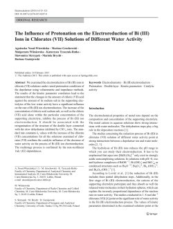 The Influence of Protonation on the Electroreduction of Bi (III) Ions in