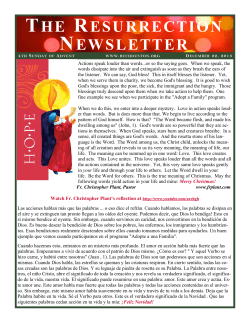 the resurrection newsletter - Resurrection Catholic Church