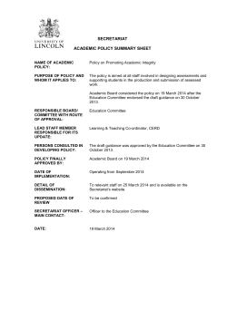 Promoting Academic Integrity Policy