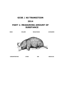GCSE / AS TRANSITION 2014 PART 1: MEASURING AMOUNT OF