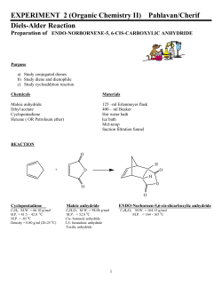 EXPERIMENT 2 (Organic Chemistry II) Pahlavan/Cherif