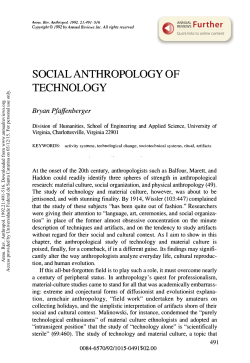 Social Anthropology of Technology