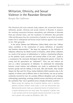 Militarism, Ethnicity, and Sexual Violence in the Rwandan Genocide