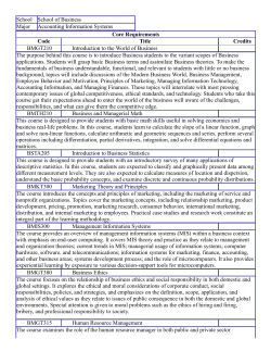 School School of Business Major Accounting Information