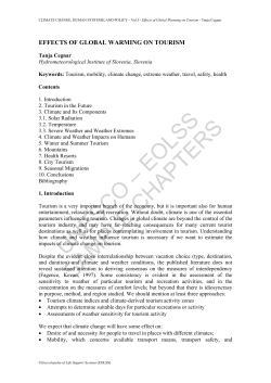 Effects of Global Warming on Tourism