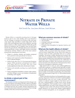 Nitrate in Private Water Wells - The University of Arizona Extension