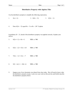 Distributive Property with Algebra Tiles