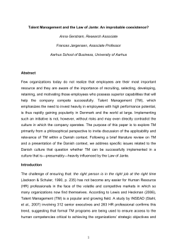 Talent Management and the Law of Jante: An improbable