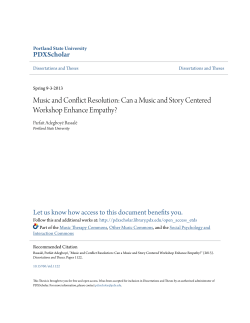 Music and Conflict Resolution: Can a Music and Story